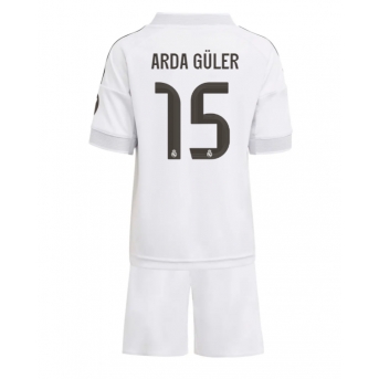 Real Madrid Arda Guler #15 Maglia Gara Casa Repliche 2025-26 Bambino Maniche Corte